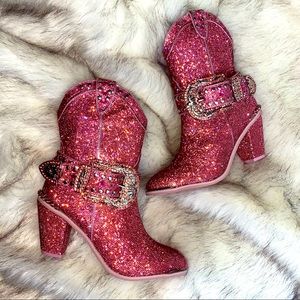 Club Exx pink sheriff shine cowboy boots